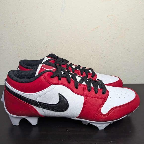 Nike Air Jordan 1 Low TD Football Cleats Chicago White Red FJ6245-106 Mens - Picture 5 of 8